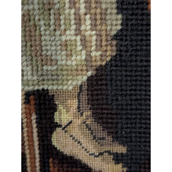 Vintage Needlepoint Tapestry Framed Art Piano lesson - Picture 5 of 16